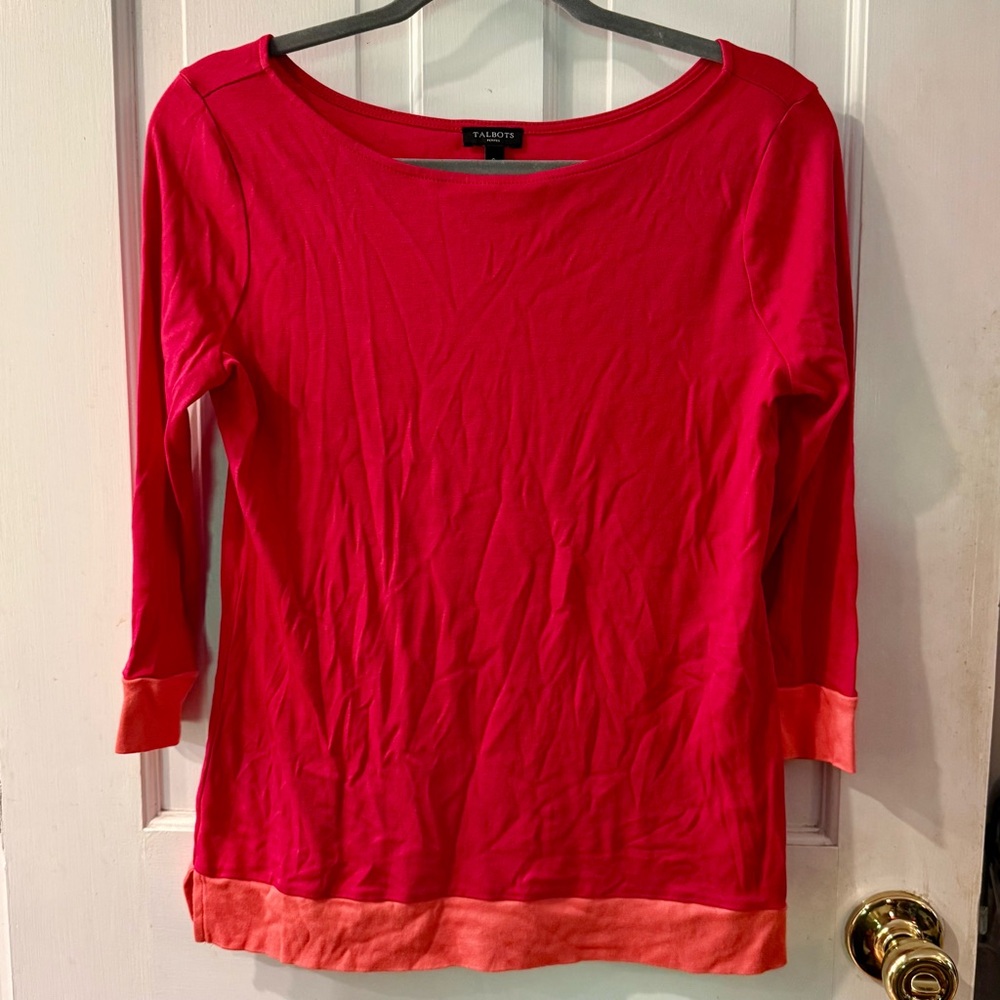 Talbots Vibrant Pink and Coral Blouse